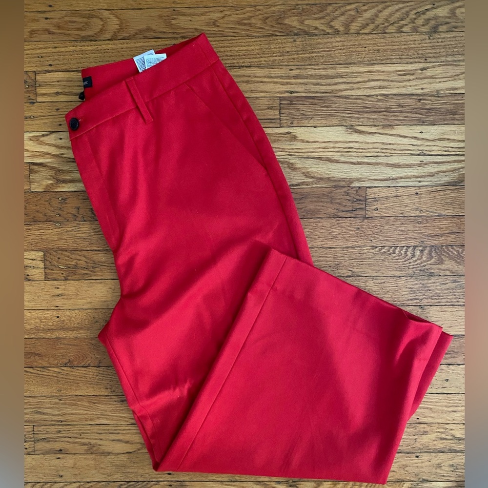NWT Red BR Wide-Leg Cropped Trousers - 14